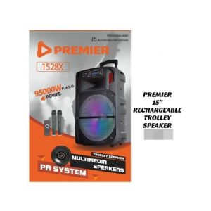 Premier 15 Inch Rechargeable Trolley Church Speaker PA