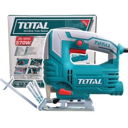 TOTAL 570W Woodworking JigSaw With 1Set Carbon Brush & 3pcs Starter Blade