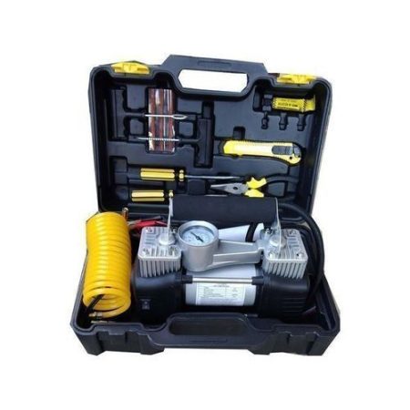 Double Cylinder Car Air Compressor, Tire Pump Auto Inflator,Tire Repair Kits