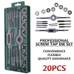 40/20/12/8pcs Metric Thread Tap And Die Set Tap Die Wrench Set Hand Tapping Tools Metal Screw Hole Tap Drill Set