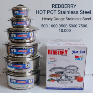 Redberry 6pcs Stainless Steel Heavy Gauge Insulated Hot Pot